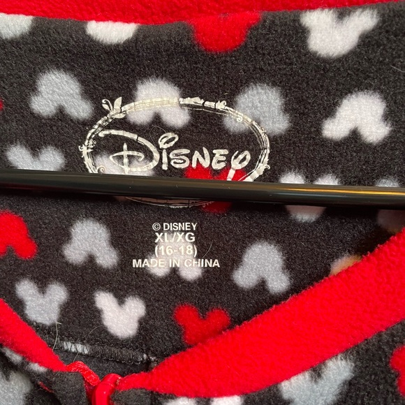 EUC Mickey Mouse onesie ladies fleece loungewear with feet zip front size XL - Picture 8 of 9